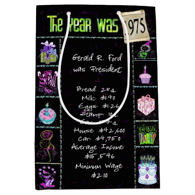 1975 Födelseår - trivial i svart (Framsidan)