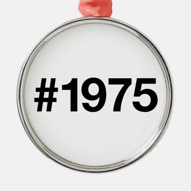 1975 Hashtag 50 ÅRS födelsedag Julgransprydnad Metall (Framsidan)