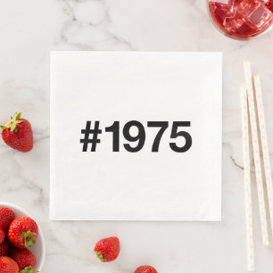 1975 Hashtag 50 ÅRS födelsedag Pappersservett