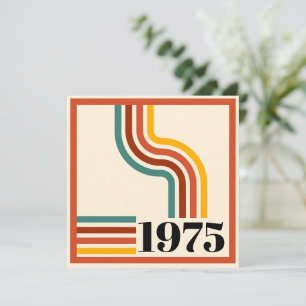 1975 Retro Rand Vintage Orange Inbjudningar