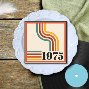 1975 Retro Rand Vintage Orange Pappersservett