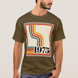 1975 Retro Stripe Vintage 50-årsdag Färgglad T Shirt