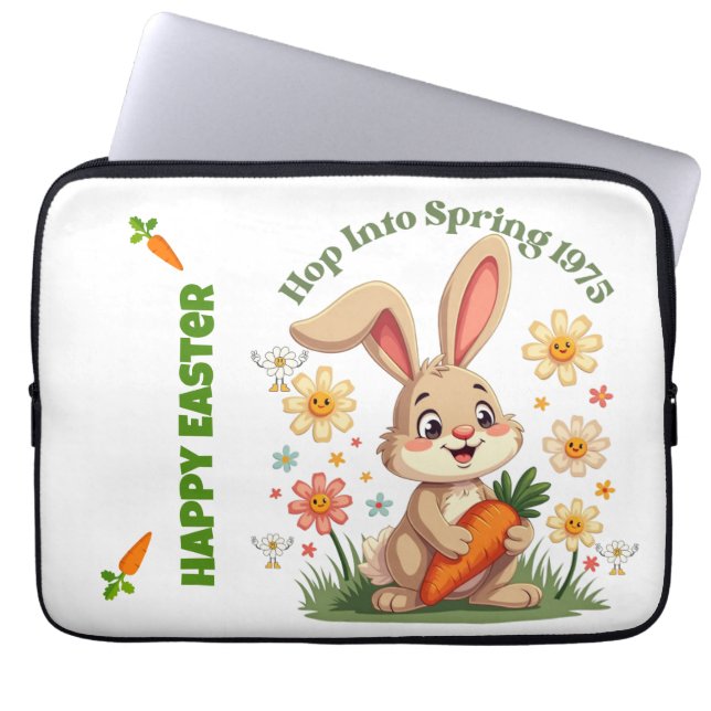 1975 Retro Vår Bunny Laptop Fodral (Framsidan)