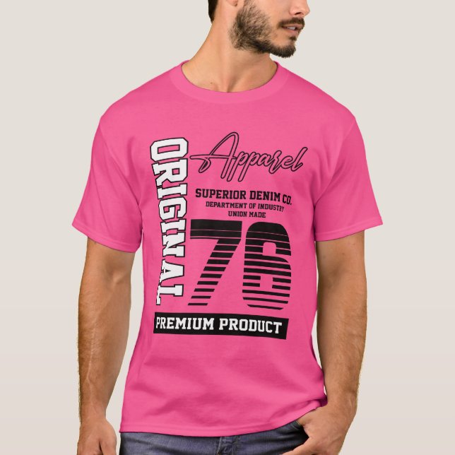 1976 Års Modell Födelsedagspresent Retropresent T Shirt (Framsida)
