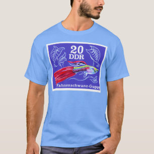 1976 Öster TYSKLAND Flagga Guppy Postage Frimärke T Shirt