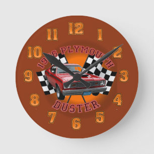 1976 Plymouth Duster Wall Clock. Rund Klocka