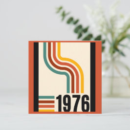 1976 Retro Rand Vintage Inbjudningar