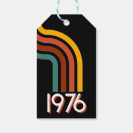 1976 Retro Ränder Vintage 50-årsdag Presentetikett
