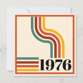 1976 Retro Stripe 50-årsdag Tacksamhetskort Tack Kort