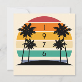 1976 Retro Stripe Sunset Vintage 50th Birthday Inbjudningar
