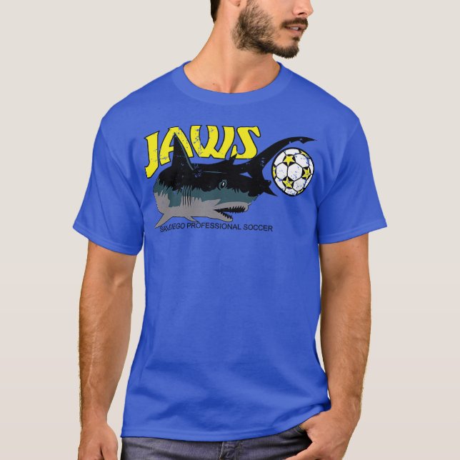 1976 San Diego Jaws Vintage Soccer T Shirt (Framsida)