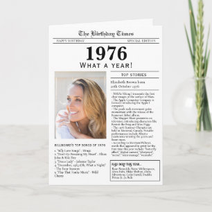 1976 Tidningspapper - födelsedag Kort