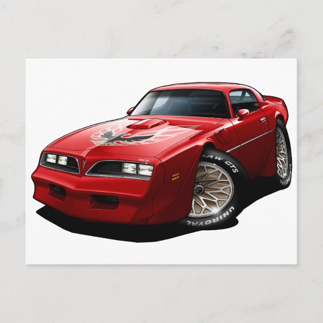 1977-78 Trans am Red Vykort (Framsida)