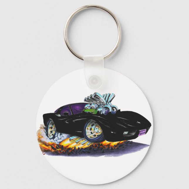 1977-79 Corvette Black Car Nyckelring (Framsida)