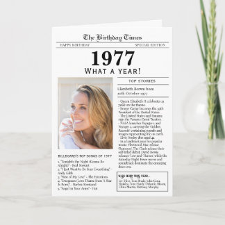1977 Födelsedagspresent tidning kort