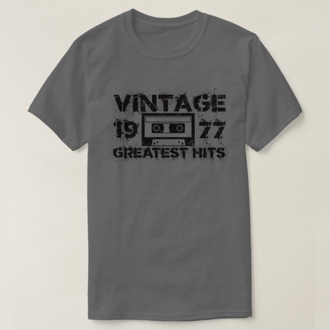 1977 Underbarare Vintagen Svart T Shirt (Design framsida)