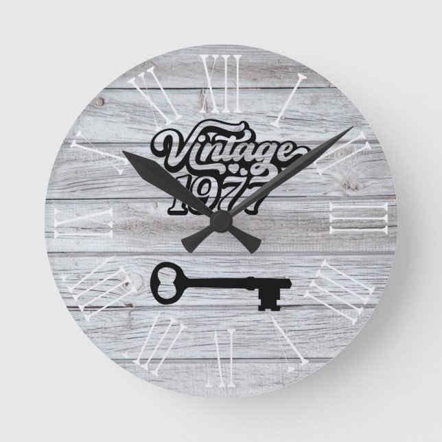 1977 Vintage Akrylväggslås Rund Klocka (Framsida)