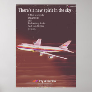 1977 vintage stil flygplansaffisch poster