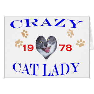 1978 Crazy Cat Dam Hälsningskort