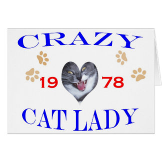 1978 Crazy Cat Dam Hälsningskort