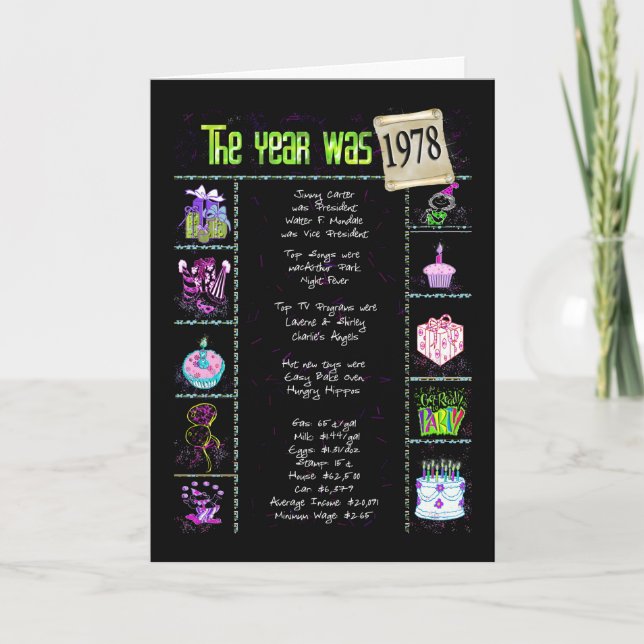 1978 Roligt på födelsedagen Kort (Framsida)