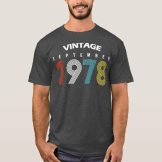1978 september Vintage Birthday Gif T Shirt