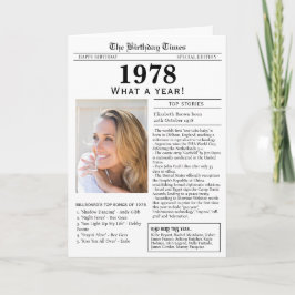 1978 Tidningspapper - födelsedag Kort