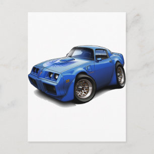 1979-81 Trans Am Blue Car Vykort