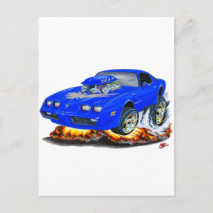 1979-81 Trans Am Blue-Grått-bil Vykort