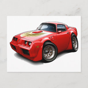 1979-81 Trans am Red Car Vykort