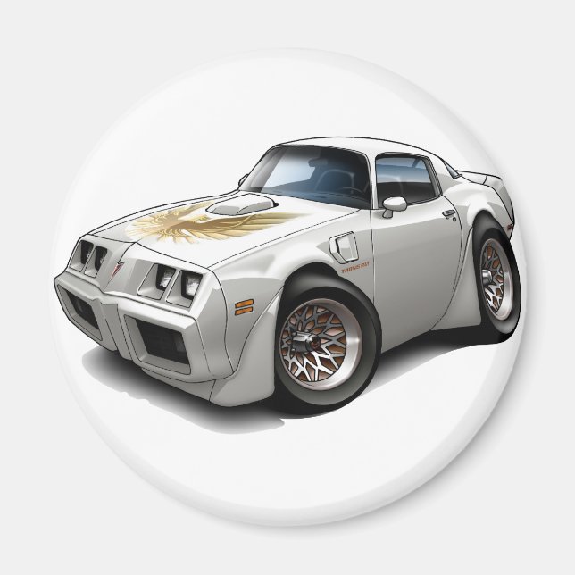 1979-81 Trans Am White Car Magnet (Framsidan)