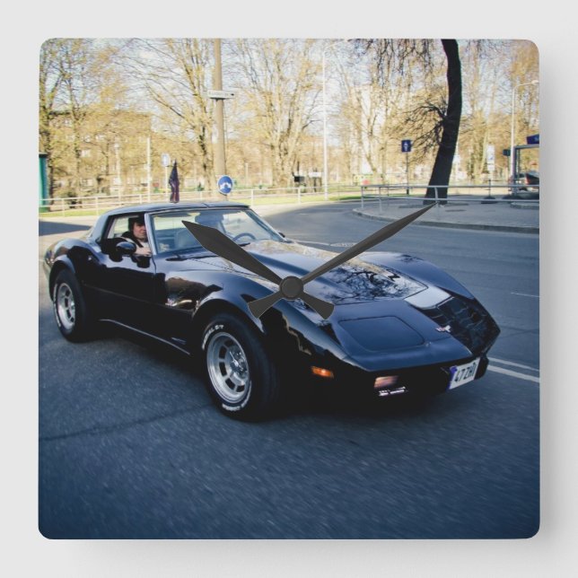 1979 Corvette Classic Sportscar Fyrkantig Klocka (Framsida)