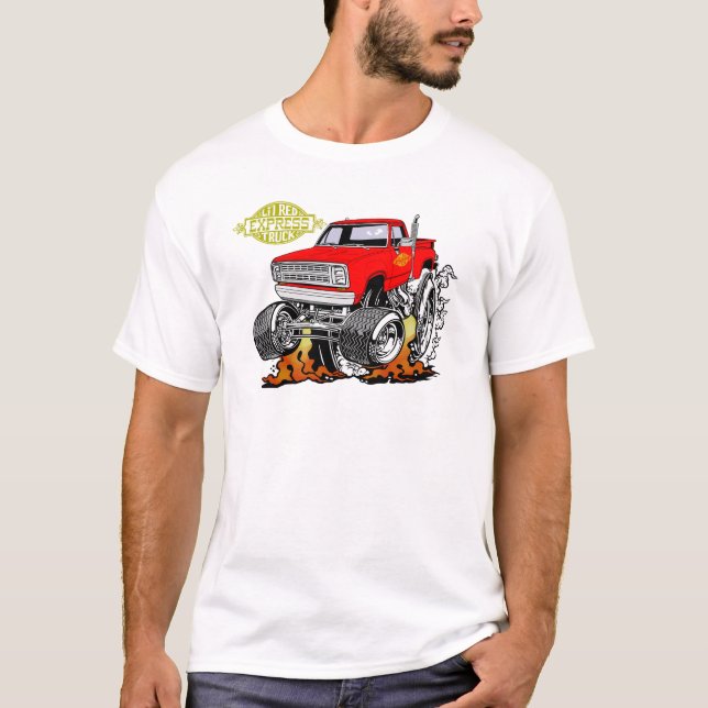 1979 Lil Red Express Pickup Lastbil Tecknad T Shirt (Framsida)