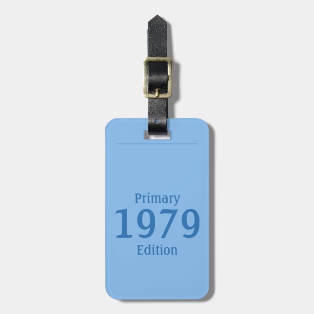 1979 Primär Edition (i havsblå) Bagagebricka (Vertikal Framsida)