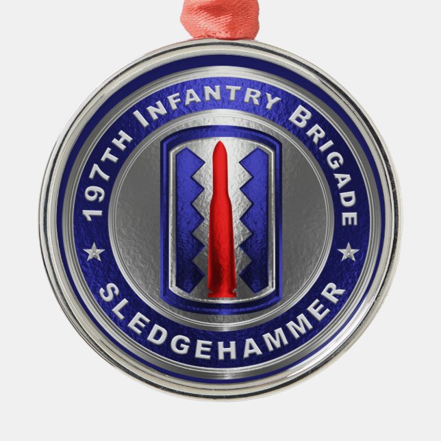 197:e infanteribrigadens julfirande julgransprydnad metall (Framsidan)