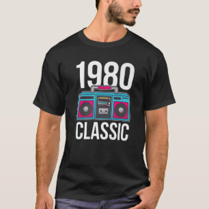 1980 Ålder I Retro Boombox B-Day T Shirt