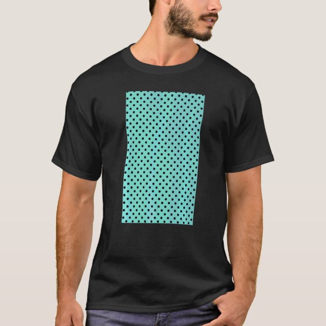 1980 års lilla polkadot Geometric Mönster Aqua och T Shirt (Framsida)