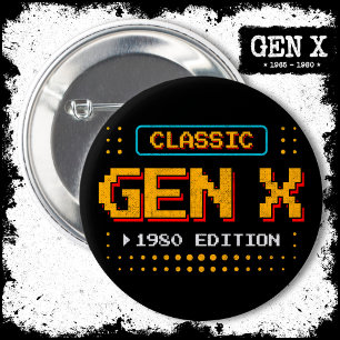 1980 Gen X Classic Retro Gamer-spel, födelsedag Knapp
