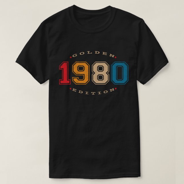 1980 Golden Edition Retro T Shirt (Design framsida)