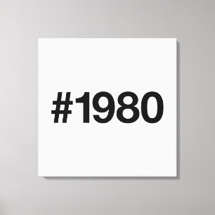 1980 Hashtag 45 födelsedagsdagen Canvastryck