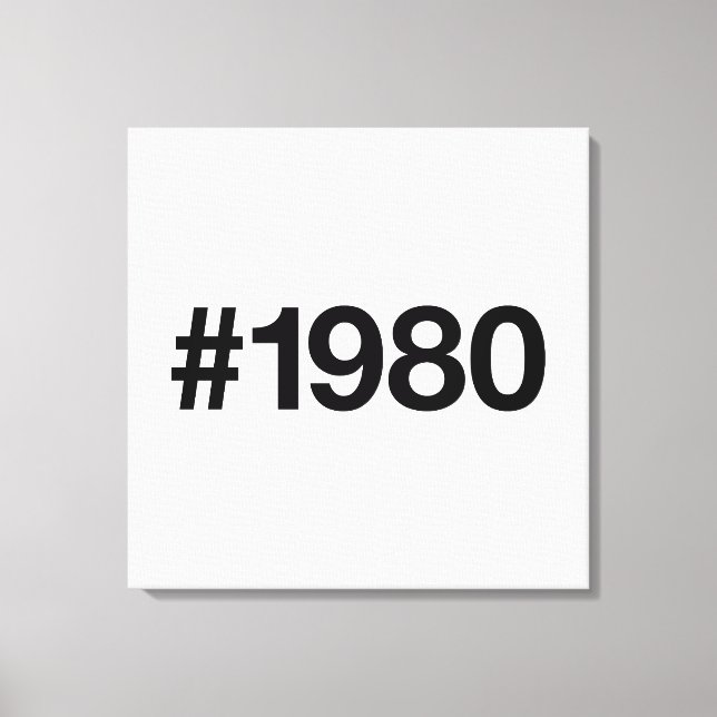 1980 Hashtag 45 födelsedagsdagen Canvastryck (Framsida)