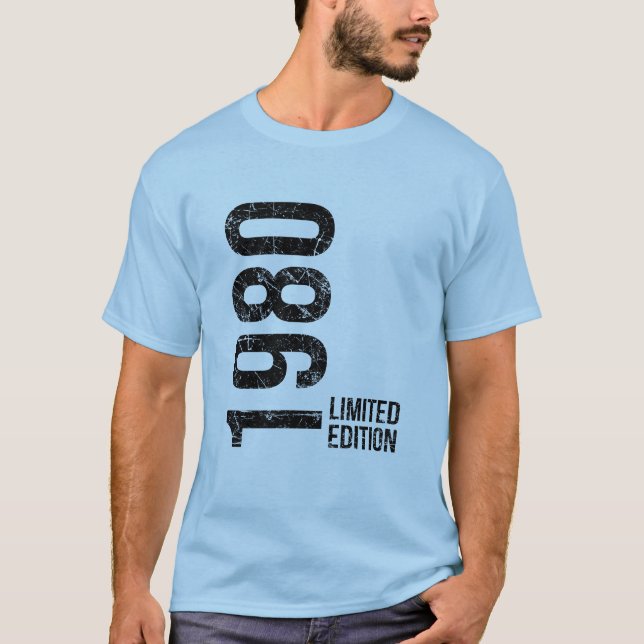 1980 Original Nu 46 Retro Födelsedagsenergi T Shirt (Framsida)