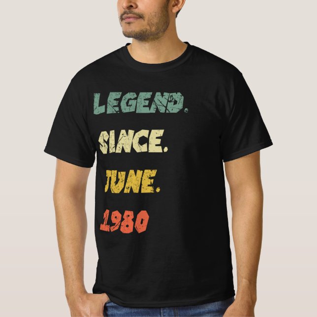 1980 Presenterar Shirt Legend sedan juni 1980.Skjo T (Framsida)