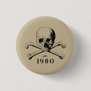 1980 Skullig, 43:e Födelsedagsfestens stämpelstift Knapp