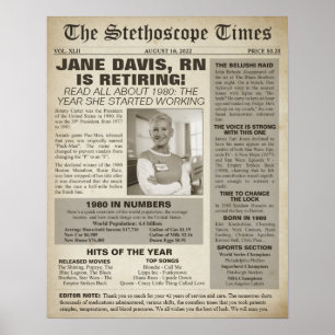 1980 Stethoscope Times för Nurse Pension Party Poster
