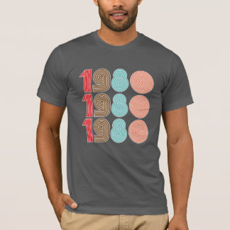 1980-tal Cool Retro Typografi Upprepa Skrift T Shirt