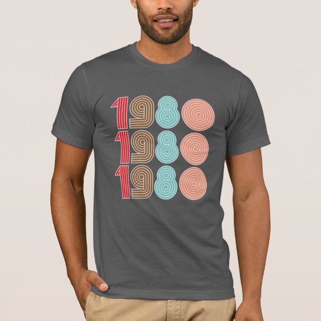 1980-tal Cool Retro Typografi Upprepa Skrift T Shirt (Framsida)
