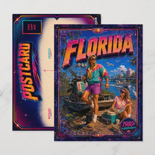 1980-tal Florida vykort 80-tal Retro (Fram/baksida)