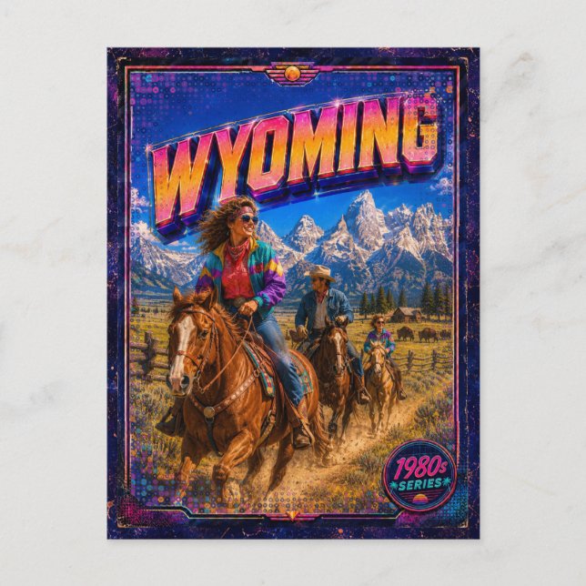 1980-tal Wyoming vykort 80-tal Retro (Framsida)