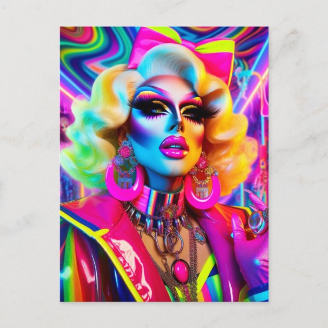 1980-talet Drag Queen Vykort (Framsida)